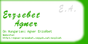 erzsebet agner business card